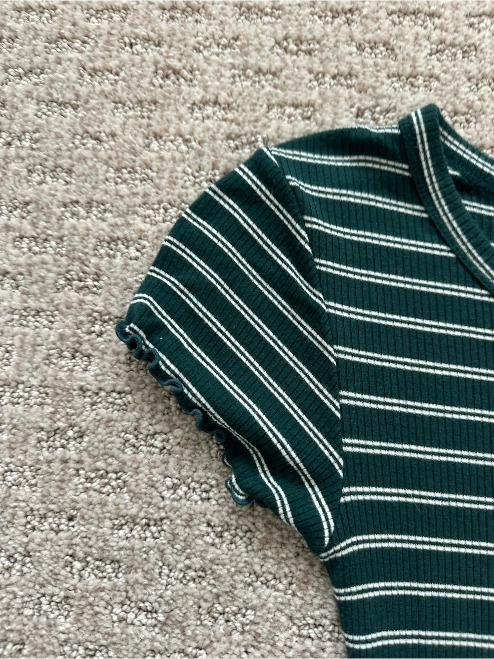 Casual Green Striped Scoop Neck Dress